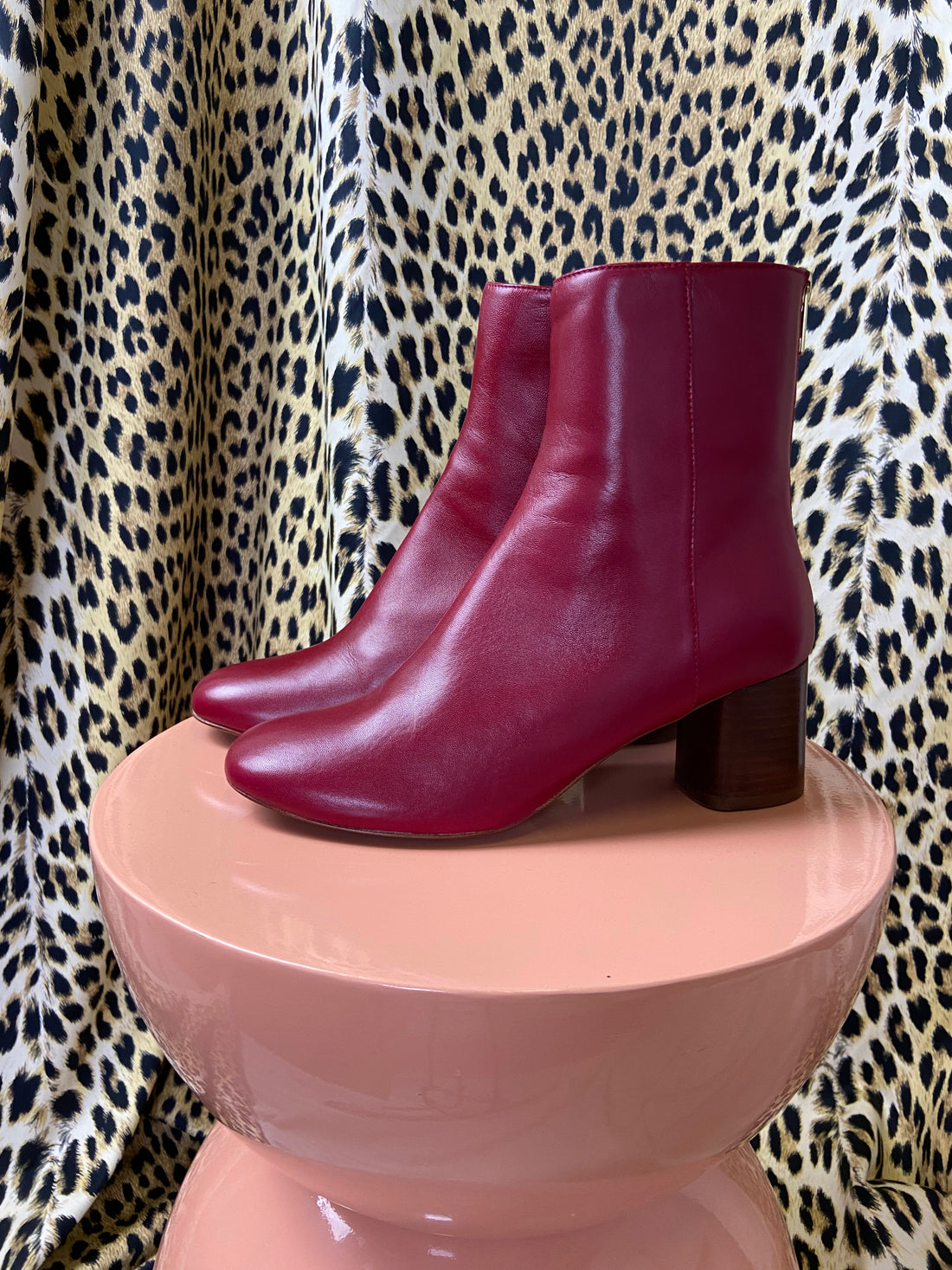 Bottines cerise